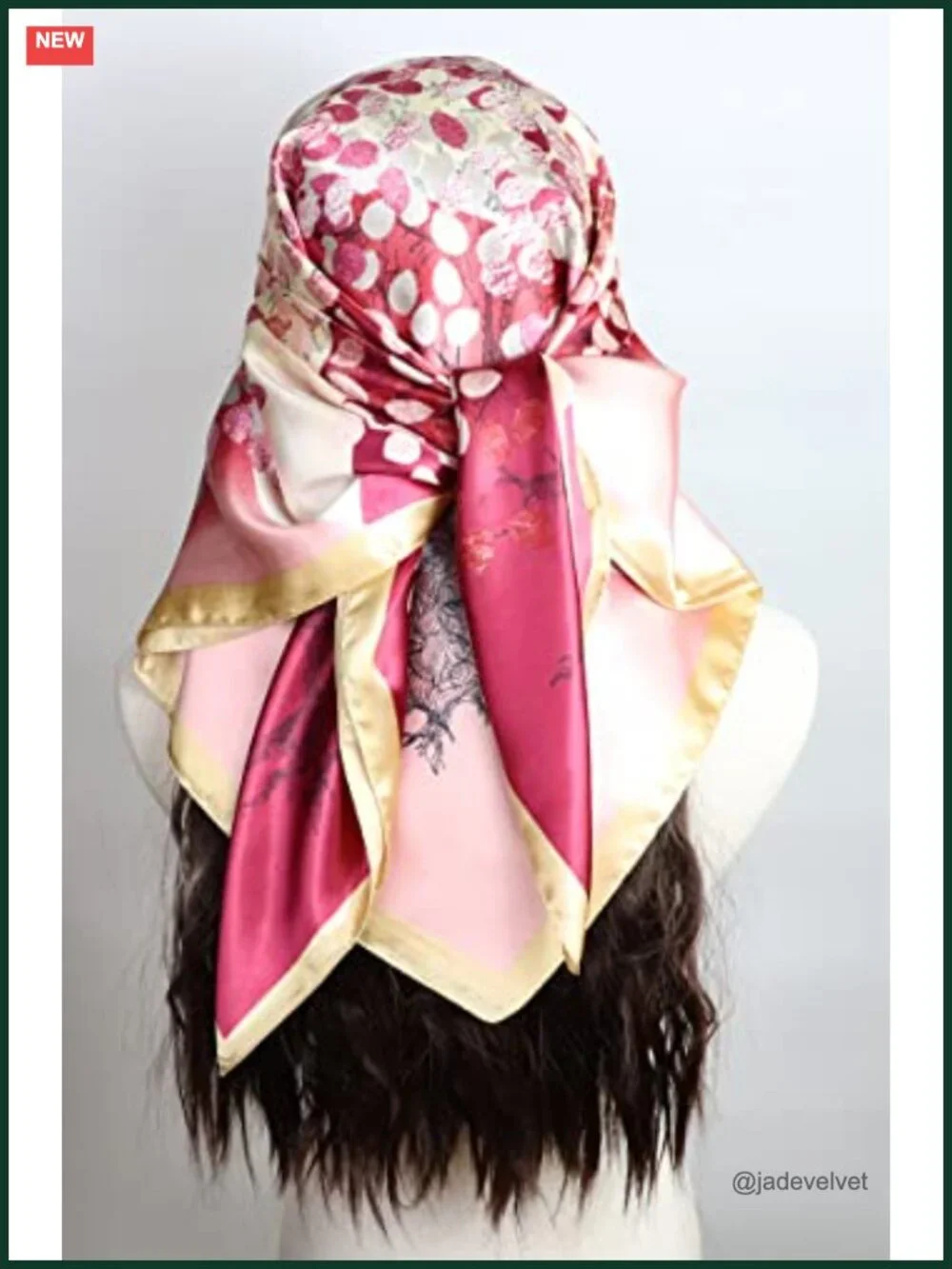 Silk-Like Satin Square Scarf 35x35 for Women Hair Wrap Head Scarf Bandana Neck